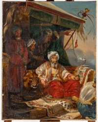 Tableau orientaliste du XIXème siècle, Le Sultan