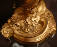 Luminaire Pied de lampe ancien en bronze doré fin XIXème siècle signé Gagneau