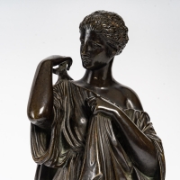 Bronze d&#039;une femme drapée, Artemis XIXème siècle