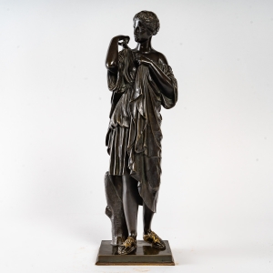 Bronze d&#039;une femme drapée, Artemis XIXème siècle|||||||||