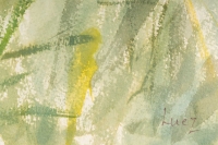 Aquarelle sur Papier de Luez, Paysage Africain, encadré sous verre, XXème siècle.