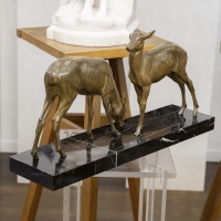 Sculpture - &quot;Les Deux Biches&quot; , Louis Riché (1877-1949) - Bronze
