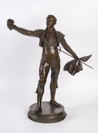 Sculpture en bronze patiné représentant un toréador, début du XXème siècle.