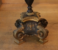 Grande paire de chandeliers en bronze de style Régence du XIX ème siècle