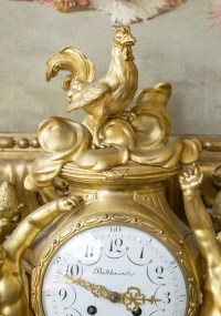 Une Pendule Au Coq En Bronze Doré époque XIXème Siècle