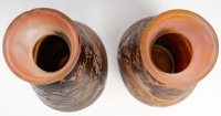 Paire de vases en pate de verre de Gallé, XXème siècle