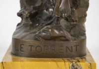Sculpture de U.Basset, Le Torrent, sculpture en bronze, XIXème siècle, Napoléon III