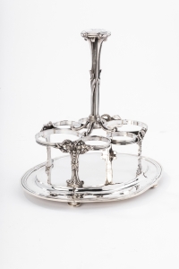 Silversmith ODIOT - Cruet / Vinegar in solid silver/crystal late 19th century