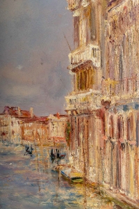 Serge Belloni « Le peintre de Paris » - Vue du Grand Canal à Venise huile sur carton