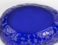 Boîte &quot;Pervenches&quot; verre bleu cobalt de René LALIQUE