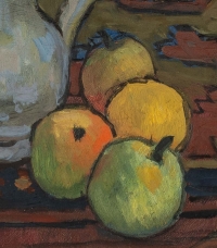 Emile COLINUS (1884-1966). Bouquet d&#039;Anémones Et De Fruits.