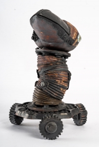 Jean Fontaine - &quot;oiseau mécanique&quot;, sculpture en céramique. Vers 1990