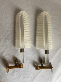 1950/70 Paire D’Appliques Style BAROVIER &amp; TOSO Ou Véronèse Pour Arbus en Cristal de Murano