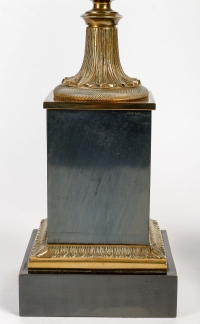 Paire De Lampes En Bronze Des Années 1960. Attribuées à La Maison Charles.