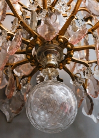 Petit lustre en cristal et bronze, Époque Restauration, 1840-1850