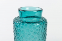 Vase Art-Déco verre turquoise dégagé à l&#039;acide de DAUM