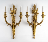 A Pair of wall-lights in Louis XVI style.