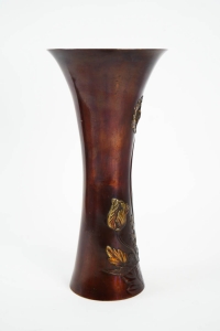Slender Japanese Bronze Vase