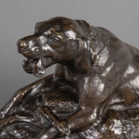 Sculpture - Chien Au Lièvre , Émile - Louis Truffot (1843-1896) - Bronze