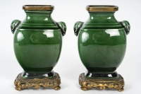 Théodore DECK (1823 - 1891) Paire de Vases Miniatures, circa 1870