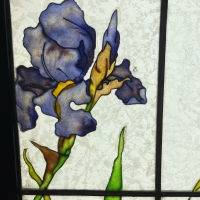 Vitrail vitraux aux iris et capucines