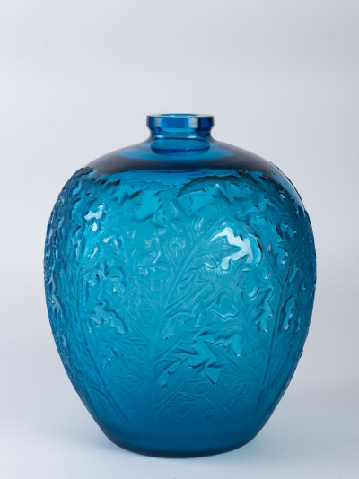 Vase « Acanthes » verre bleu électrique de René LALIQUE||||||||