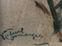 DOMERGUE Jean Gabriel Tableau XXème Siècle Peinture Mondaine &quot;Lilian&quot; Huile sur isorel signée
