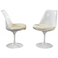 Eero Saarinen &amp; Knoll 2 chaises &quot;Tulipe&quot; XXth