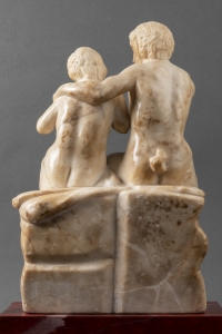 Pan et Daphnis - Groupe en albâtre du 16e siècle