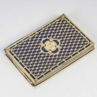 Carnet de bal ou porte cartes en argent émaillé, Tahan, époque Napoléon III, XIXe siècle