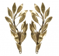 1960s Pair of Maison FlorArt Brass Foliage Sconces