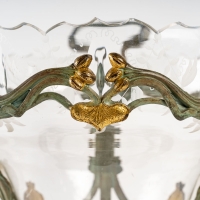 Coupe en cristal et métal Art nouveau