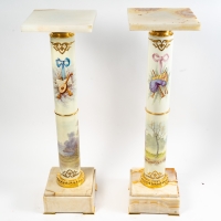 Exceptionnelle paire de Colonnes en Porcelaine style Sèvres, XIXème siècle