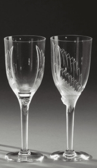 Marc Lalique : 6 Flûtes à Champagne, modèle « Ange » en Cristal