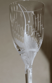 Marc Lalique : 6 Flûtes à Champagne, modèle « Ange » en Cristal