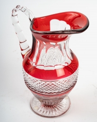 Cristallerie Saint Louis Broc à eau modèle Trianon Couleur  Rouge