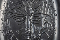 Plat en Céramique émaillée noire Jean Marais 1960