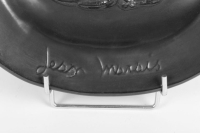 Plat en Céramique émaillée noire Jean Marais 1960