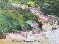 CHARRETON Victor Peinture Française 20è Siècle Village d’auvergne Huile Signée certificat