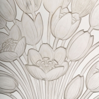 Surtout Décoratif &quot;Tulipes&quot; verre blanc de René LALIQUE
