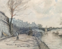 Frank Boggs, Paris, les quais de Seine, daté 1901