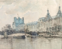 Frank Boggs, Paris, les quais de Seine, daté 1901