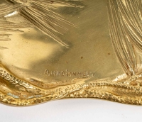 coupe vide poche en bronze doré par Marionnet