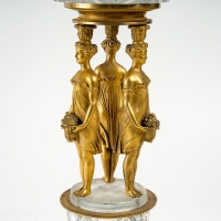 Coupe en bronze doré et verre, XIXème siècle