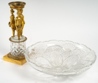 Coupe en bronze doré et verre, XIXème siècle