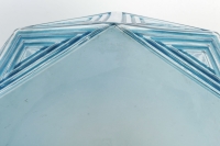 Vase &quot;Nanking&quot; verre blanc patiné bleu électrique de René LALIQUE