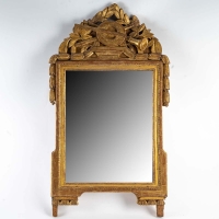 Miroir En Bois Sculpté Doré d&#039;époque Louis XVI