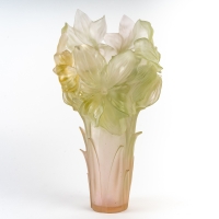 Vase Magnum &quot;Amaryllis&quot; pâte de cristal de DAUM FRANCE