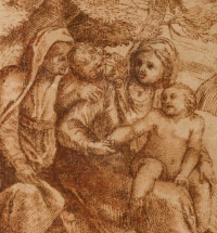 Plume sur papier, Sainte famille, Italie, XVIème siècle