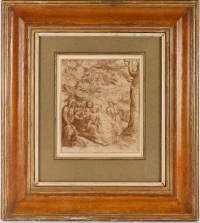 Plume sur papier, Sainte famille, Italie, XVIème siècle